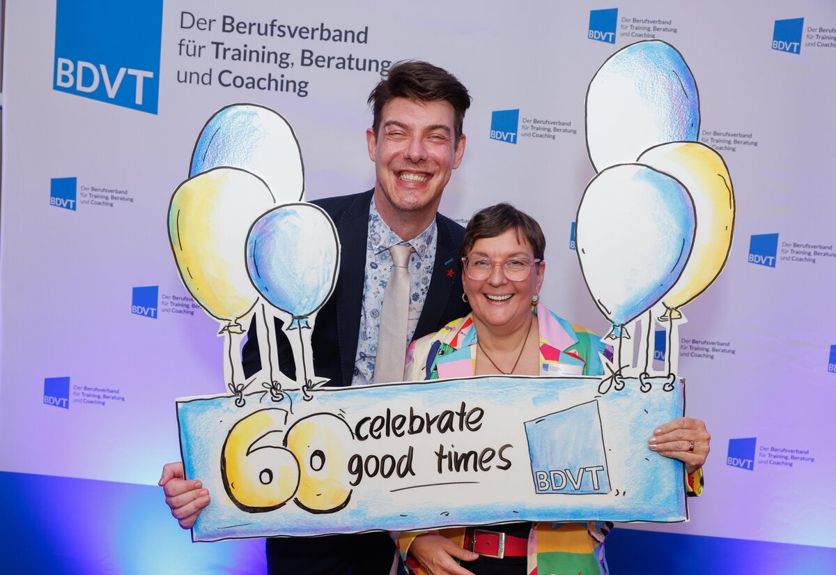 Tanja Hartwig und Timothy Tasch feiern das 60-jährige BDVT-Jubiläum